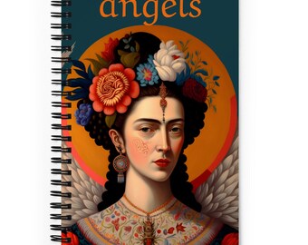 Angels Spiral notebook, spiritual journal, 140 page dotted pages, Size: 5.25″ × 8.25″ Angelic energy notebook, Perfect Gift for Angel Lovers