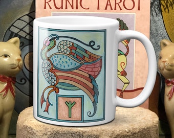 15 Algiz Rune Mug, Runestones, Futhark Runes, Runic Tarot, coffee mug, unique mystical gift, witchy gifts, Pagan gifts, World tree