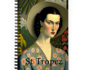 St Tropez Spiral notebook, French Riviera, 140 dotted pages , Size: 5.25″ × 8.25″ stylish journal, gift for mom