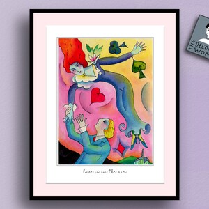 Love is in the air - love print Amore romantic gift, love poster, Valentine gift, Unique valentines present, anniversary gift idea