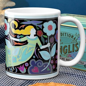 Libra Zodiac Mug – Wild Folk Art Star Sign Cup – Hand Drawn Birthday Gift for Libra – Free UK Shipping – 14.99 Sale