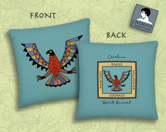 Personalized Eagle Spirit Animal cushion, Eagle Pillow, Eagle Spirit animal throw Pillow, Handmade Cushion, American Indian art