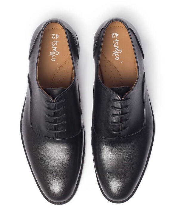 Handmade Black Leather Shoes Oxford 