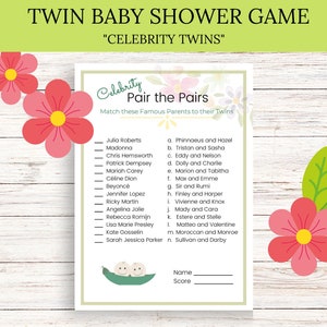 Celebrity Twins Baby Shower Game