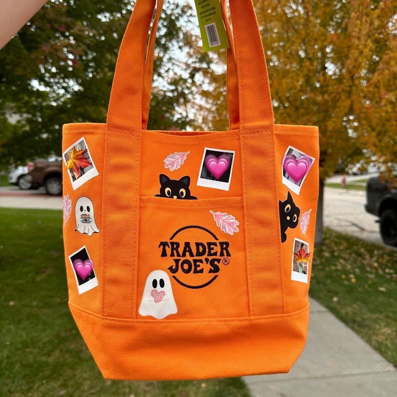 Trader Joe's 2024 Limited Edition Embroidered Mini Canvas Tote – Red, Small, Foldable, NWT