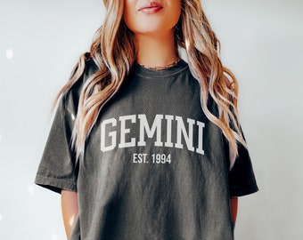 Gemini Birthday Shirt: Custom Zodiac Star Sign Comfort Colors Tee