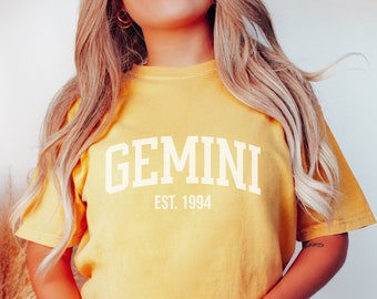 Custom Gemini Birthday Shirt: Zodiac Star Sign Comfort Colors® Tee