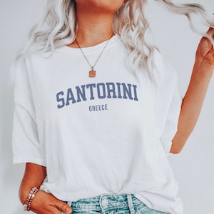 Santorini Greece Shirt | Trendy Vintage Aesthetic T-Shirts | Comfort Colors® Tee | Unisex Travel & Honeymoon Tshirt | Santorini Greece Gift