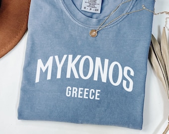 Mykonos Greece Comfort Colors® T-Shirt: Unisex Travel Tee