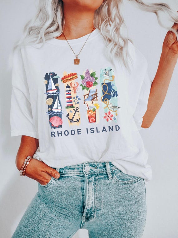 Rhode Island Shirt Comfort Colors® | RI Graphic Tee | Bachelorette, Girls Trip, Travel Gift | Rhode Island Souvenir T-Shirt