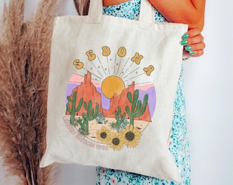 Sedona Canvas Tote Bag: Southwest Desert Travel, Arizona Souvenir