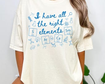 Funny Science Shirt for Women STEM Chemistry Graphic Tee Gift for Scientist Cute Periodic Table Shirt for Lab Science Lover Everyday Outfit