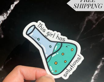 Science Humor Sticker for Women in STEM Funny Chemistry Gift Decal for Teachers Laptop Water Bottle Notebook