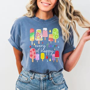 Spaß Sommer Popsicle T-Shirt Wassermelone Kawaii Popsicle Party Shirt für Mama und Teen Vintage-Looking Comfort Farben Popsicle Themed Tee