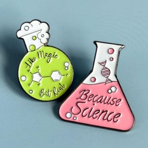 Cute Chemistry Pin Collection Set Laboratory Accessory Gift Idea Science Teacher Appreciation Gift Microscope Design Lab Decor Students