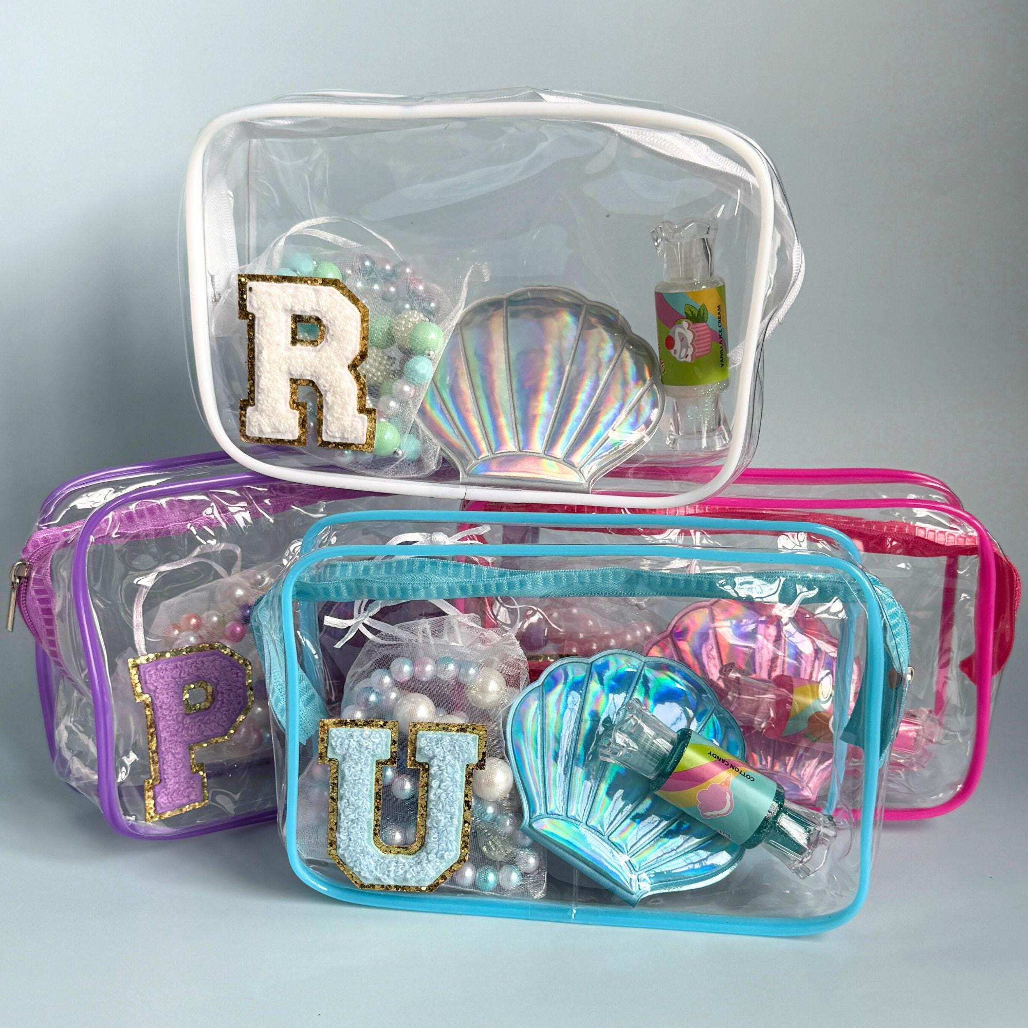 Mermaid Party Favor Gift Set Pearl Jewelry Party Bag Birthday Gift Girl Party Favor Kit Mermaid Theme Ocean Party Goodie Bag Custom Letter