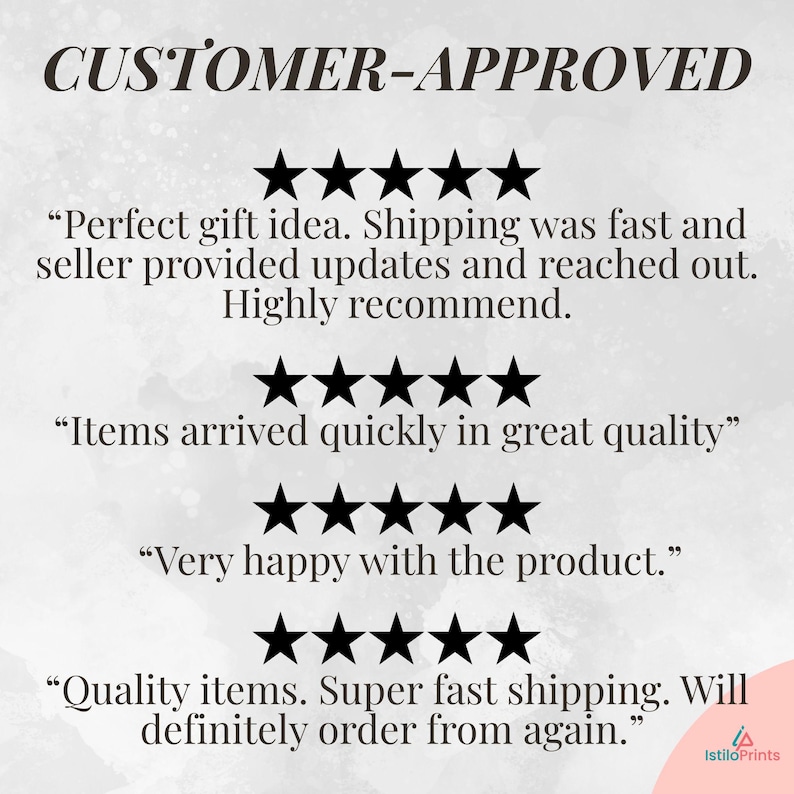 May include: Five-star customer reviews for a product or service. The reviews highlight fast shipping, high quality, and excellent customer service. The text includes the phrase "CUSTOMER-APPROVED".