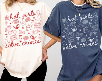 T-shirt graphique True Crime Tee-shirt de science médico-légale Chemise étudiant drôle de justice pénale Filles chaudes résolvent des crimes cadeau tendance pour elle