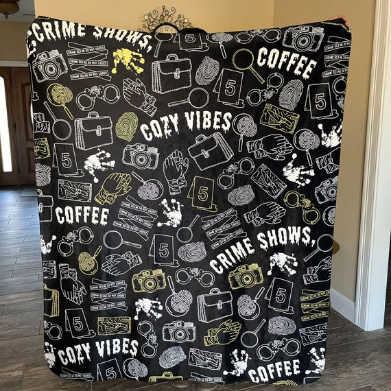 True Crime Throw Mystery Lover Gift Forensic Science Gift Crime Fan Blanket Detective Gift CSI Fan Cozy Fleece Law Student Present Soft Warm