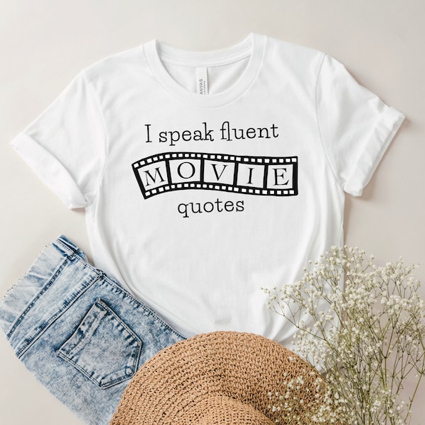 Unisex T-Shirt "I speak fluent movie quotes", lustiges Geschenk für Filmliebhaber, Filmnerds