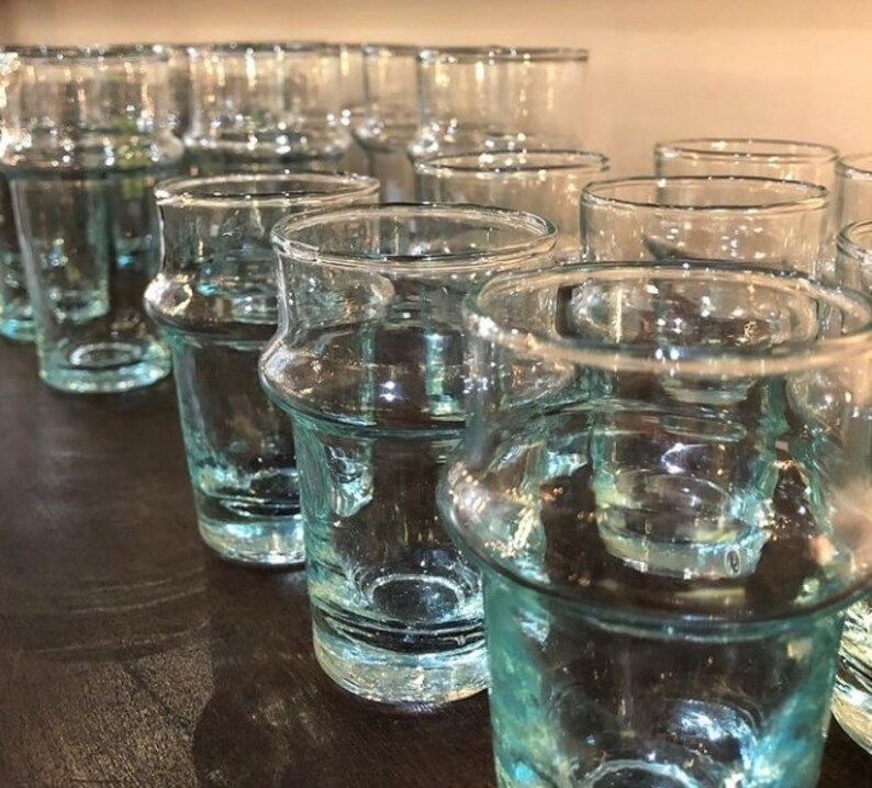 Handcrafted Moroccan Tea Glass Set of 6 Beldi Glasses Unique Etsy