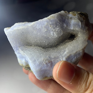 Blue Lace Agate Geode, Druzy Crystal, Raw Natural Mineral Specimen