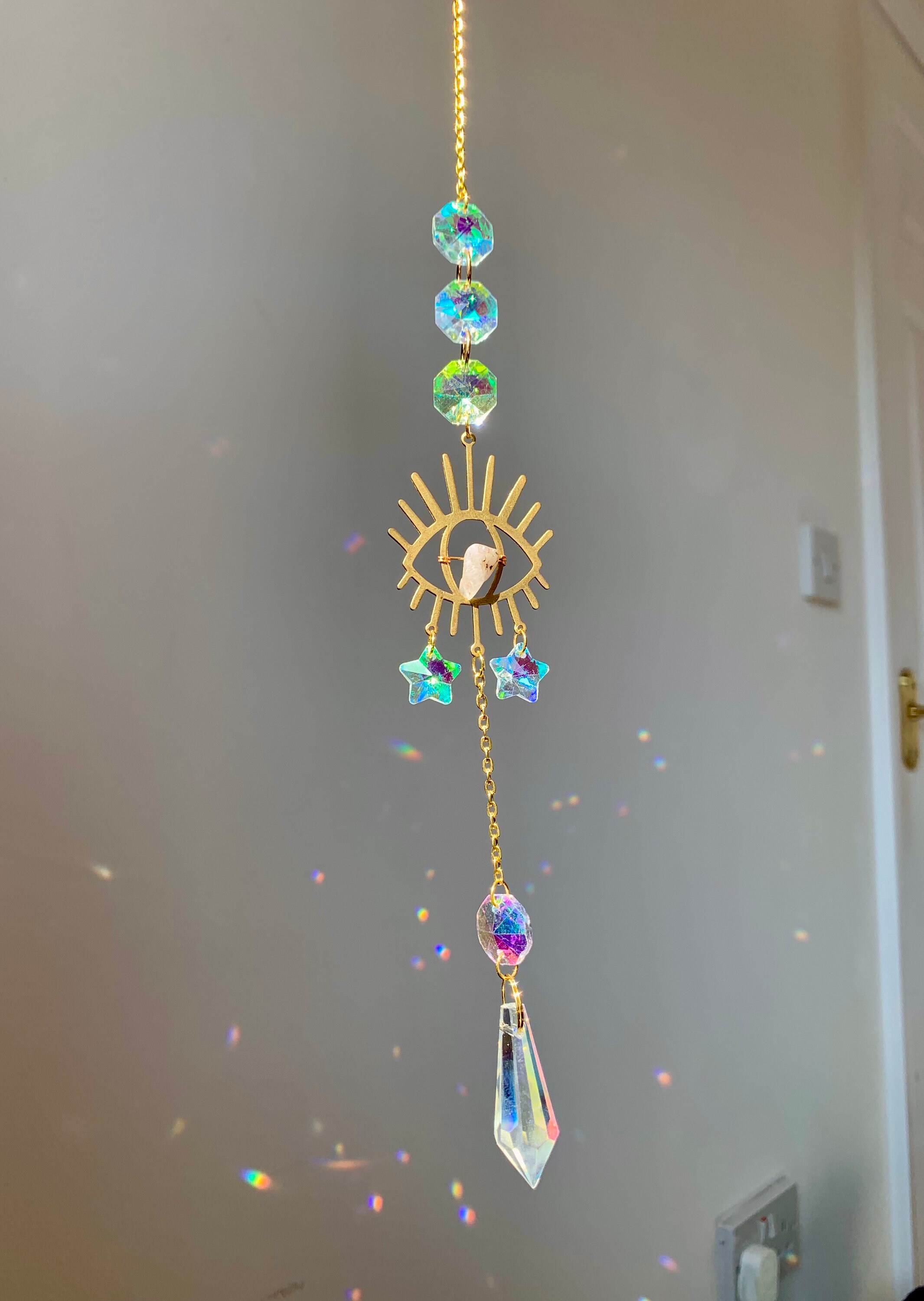 Crystal Suncatcher UK Amethyst Window Prism Rainbow Boho Etsy UK