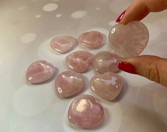 Rose Quartz Heart, Love Crystals, Crystal Hearts, Pocket gemstones, mini cute Gems, natural stones for love