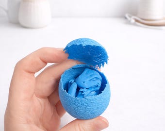 Baby Dinosaur Egg with Hatchling, 3D Printed Dinosaur Egg, Dino Egg Toy, Fantasy Dragon Egg, Jurassic Style Decor, Dinosaur Lover Gift