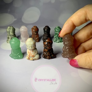 Estatua de Buda de cristal, arte de Buda de piedra natural, figura de Buda bebé, escultura de Buda en miniatura, decoración de Buda de meditación, regalo de Buda pequeño (Reino Unido)