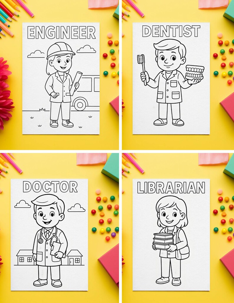 Professions Coloring Pages for Kids | Printable Community Helpers ...