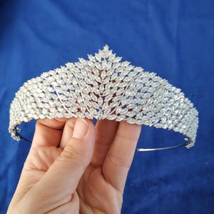 Diamond Royal Bridal Tiara, CZ Regal Wedding Crown For Bride, Bridal Hair Accessories, Swarovski Headband, Princess Tiara, Crystal Headpiece