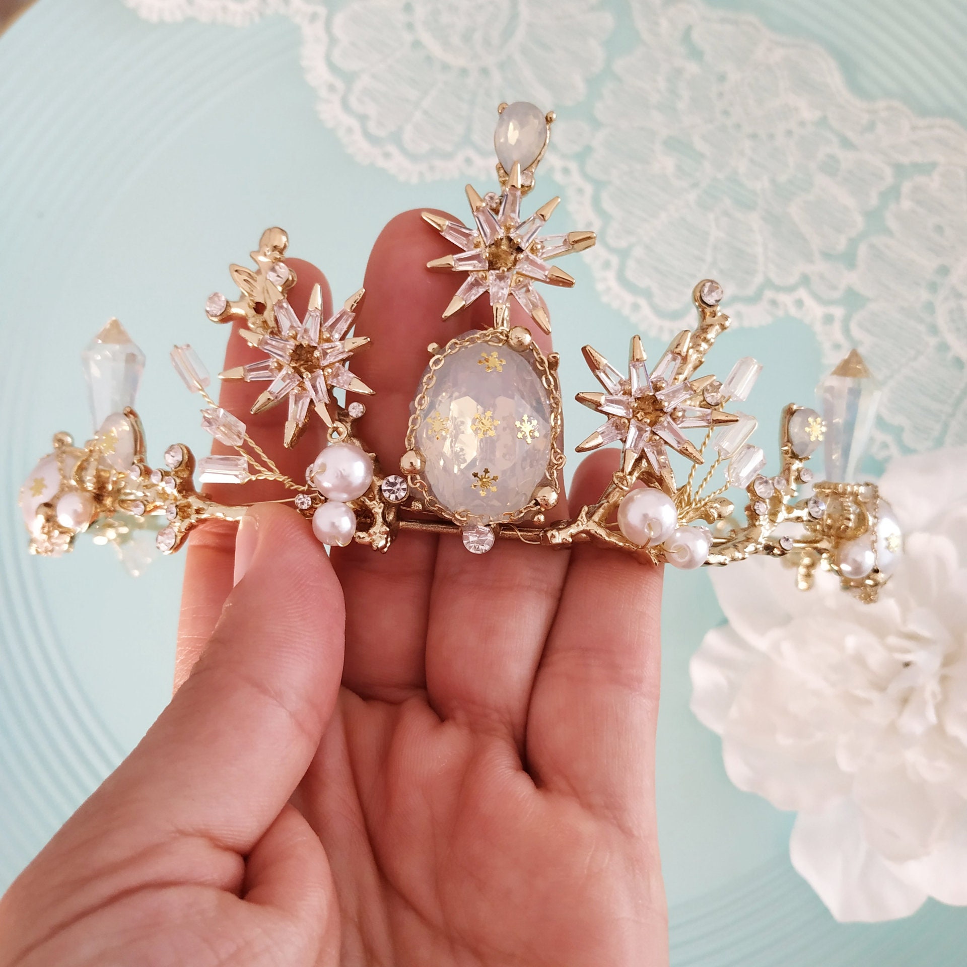 Star Wedding Tiara Crystal Wedding Tiara Celestial Bridal Etsy Singapore