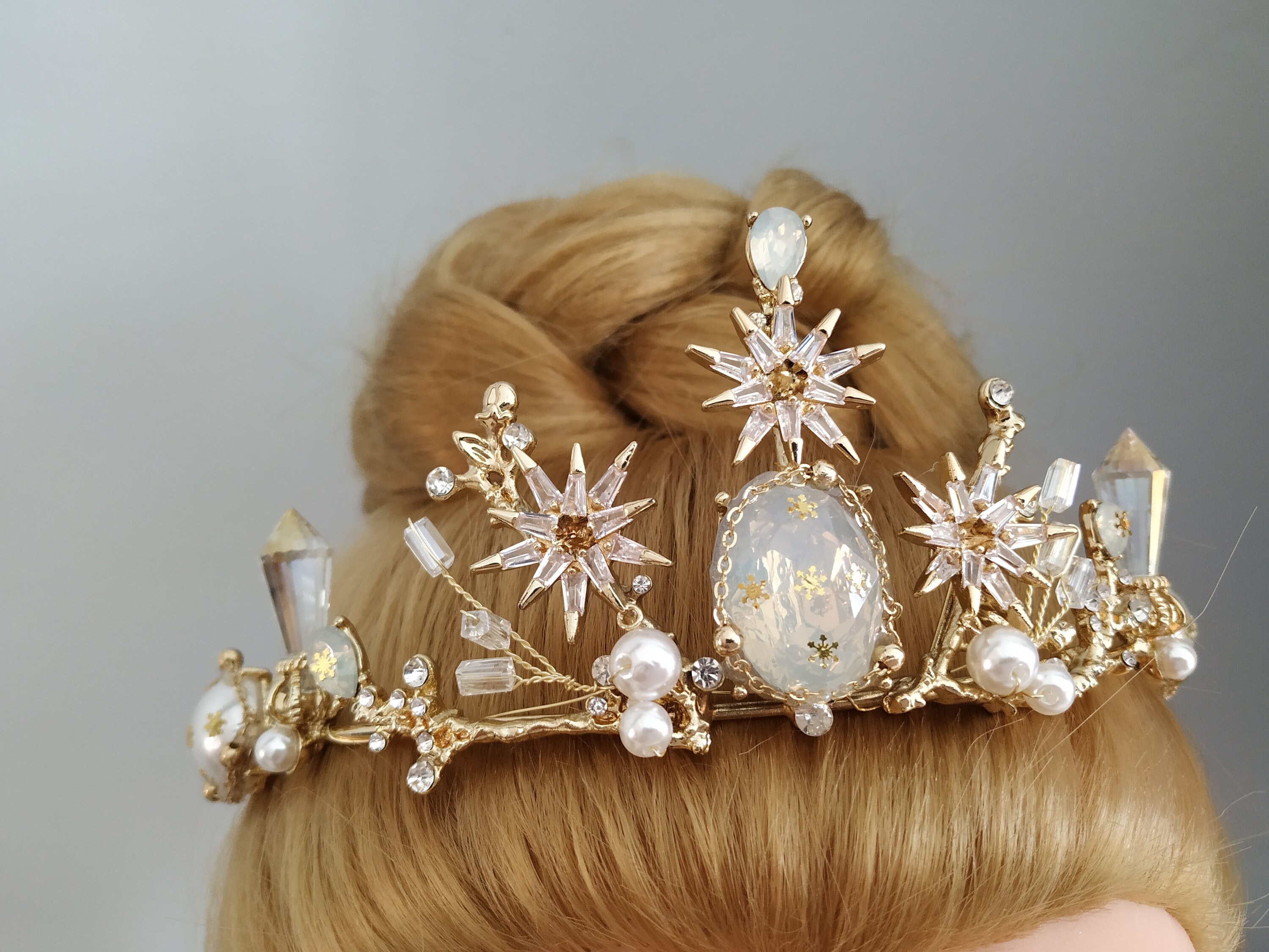 Star Wedding Tiara Crystal Wedding Tiara Celestial Bridal Etsy Singapore