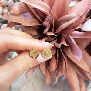 Flower of Life gold earrings, flower of life stainless steel / circle earrings / discs