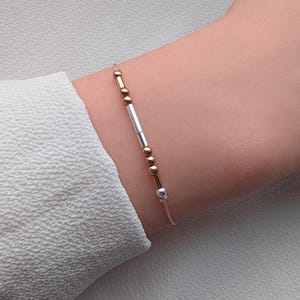 Morsekodarmband / Kärlek / i roséguld och silver