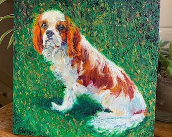 Custom Oil Painting of Your Dog - Canvas Oil Painting by Cavalier Painter - Cavalier King Charles Spaniel - *Please read Description*