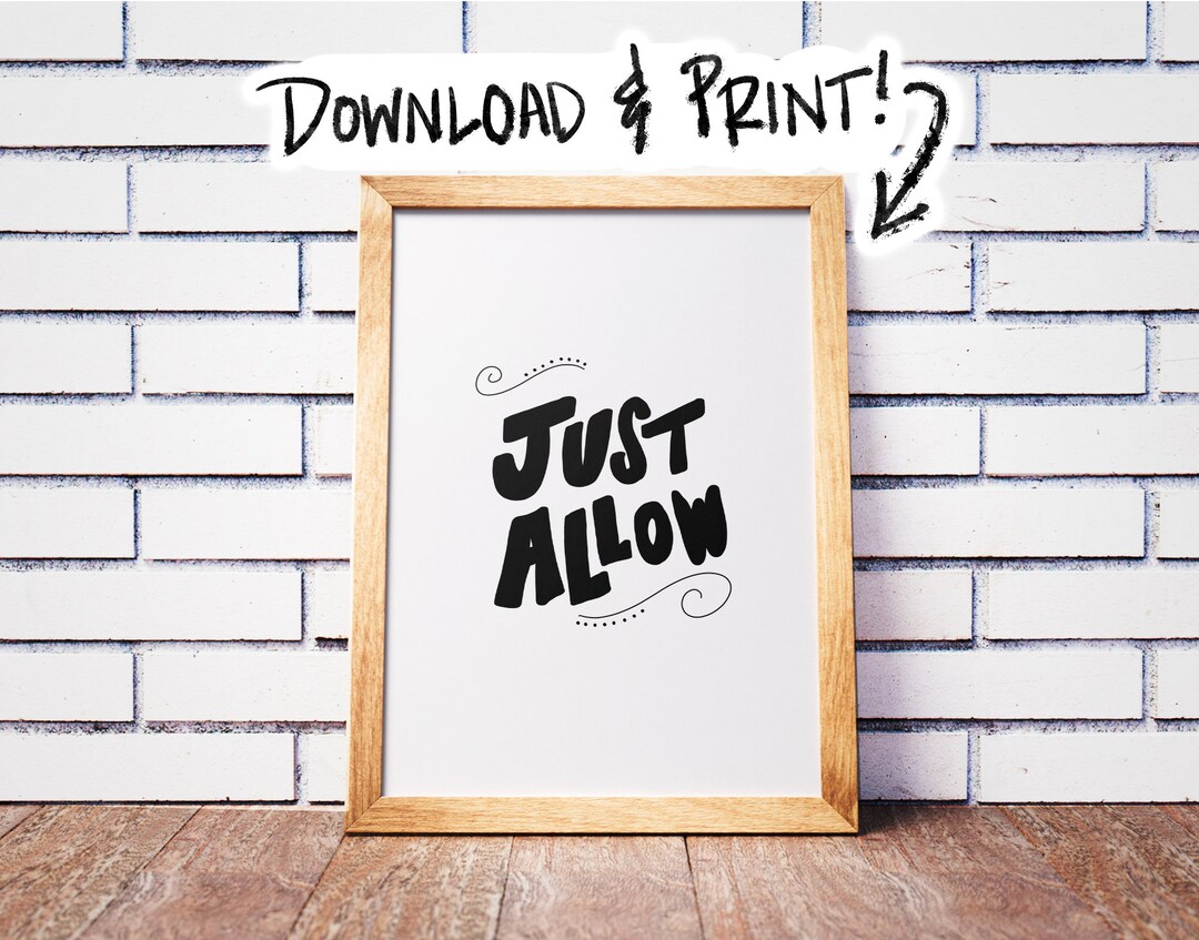 Just Allow Card and Print - Printable Digital Download - Blank Inside ...
