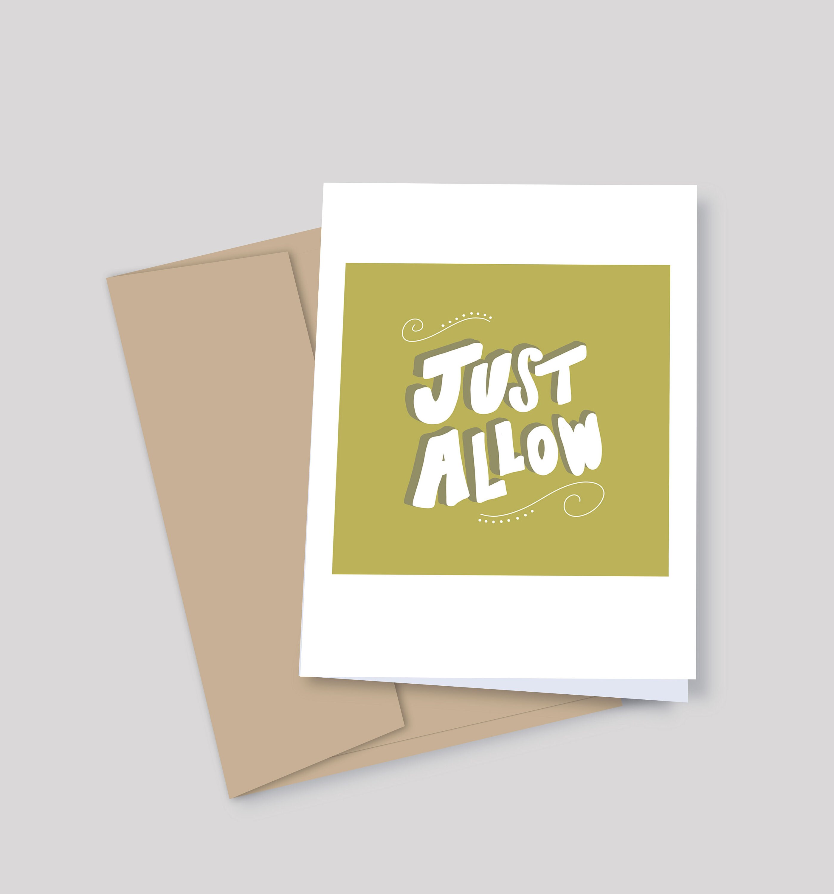 Just Allow Card and Print - Printable Digital Download - Blank Inside ...