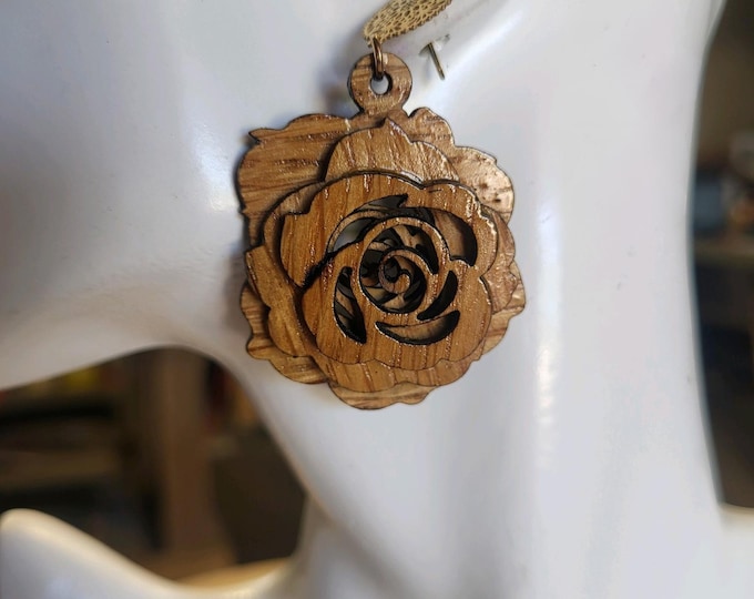 Handcrafted Bourbon Barrel Rose Earrings