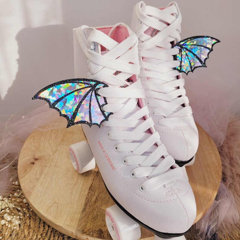 Rainbow Crystal Glitter Bat Wings for Shoes and Roller Skates Etsy