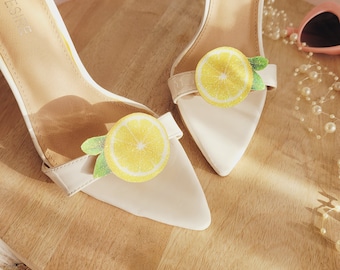 Lemon shoe clips, glitter shoe clips, shoe accessories, clips for roller skates, roller skates accesories, women roller skates clips