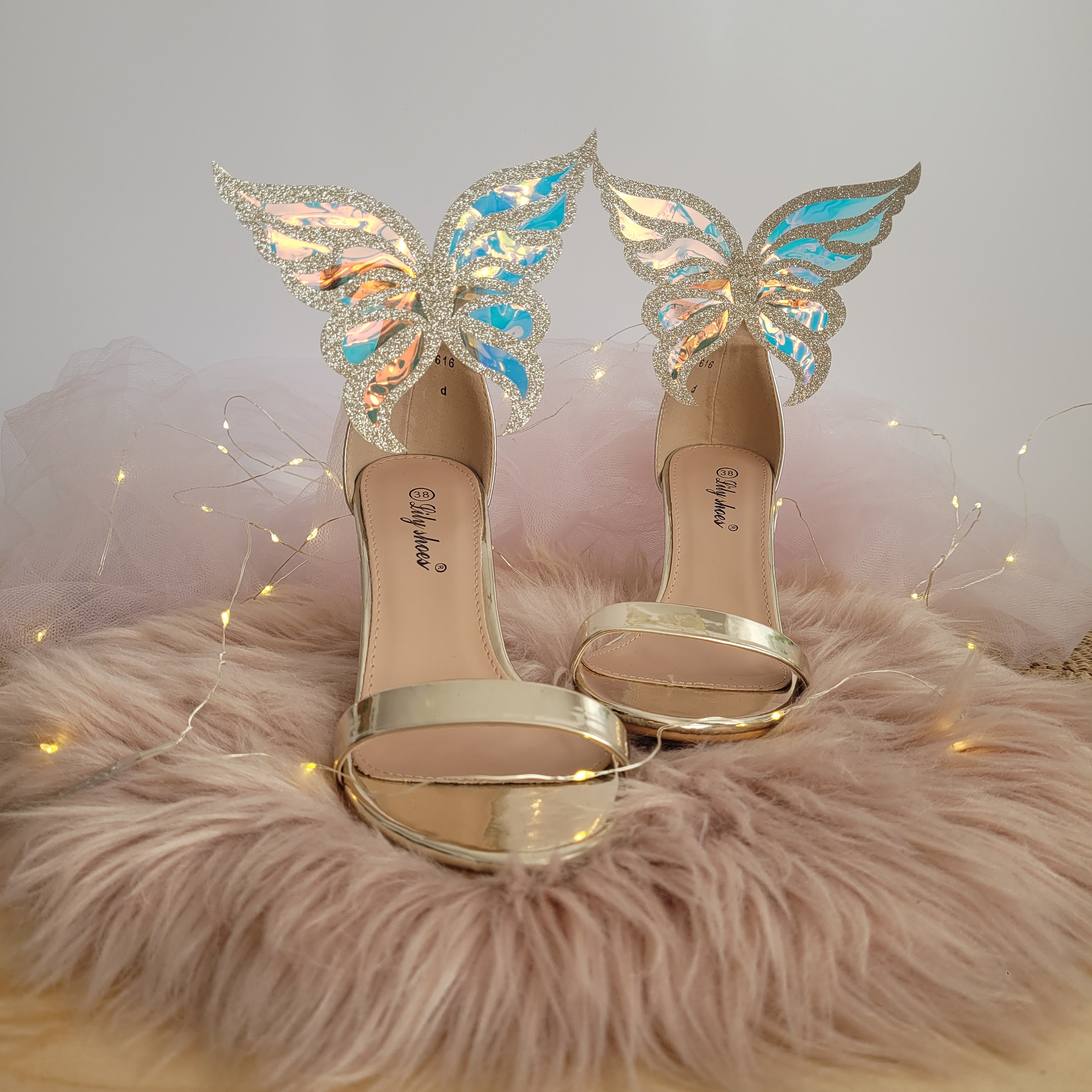 Denim Butterfly High Heels Sandals Women Chic Back Crystal Bow Sparkly  Shoes Female Front Cross Strap Bling Stiletto Heel Sandal - AliExpress