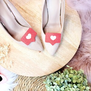 Valentines day gift, Social Media Shoe Clips, valentines gift, Glitter heart, Shoe Clips, Heart shoe clips, Rockabilly love, wedding shoe image 10