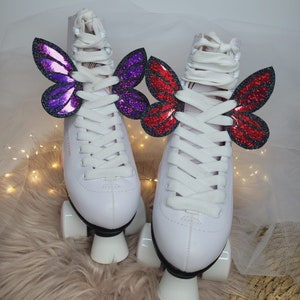Ailes de papillon scintillantes, 5 couleurs scintillantes, ailes pour chaussures et patins à roulettes, ailes de papillon scintillantes, ailes de patin, ailes de chaussures
