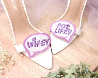 Wifey for Lifey, Lavender , shoe clips, Bride shoe clips, bridal shower gifts, glitter shoe clips, gift for bride, Pastel Purple