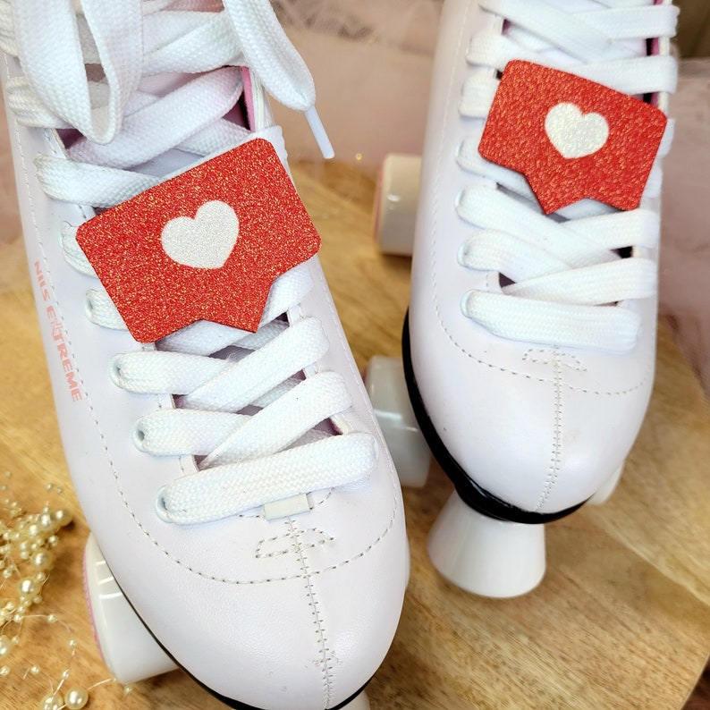 Valentinstagsgeschenk, Social Media Schuhclips, Valentinstagsgeschenk, Glitzerherz, Schuhclips, Herz Schuhclips, Rockabilly Love, Hochzeitsschuh Bild 6