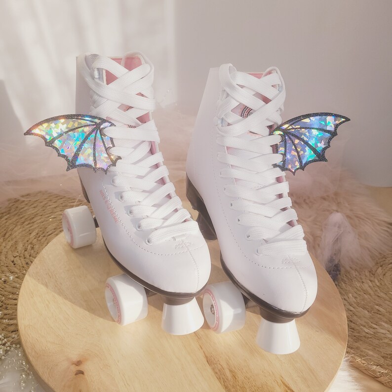 Rainbow Crystal Glitter Bat Wings for Shoes and Roller Skates Etsy