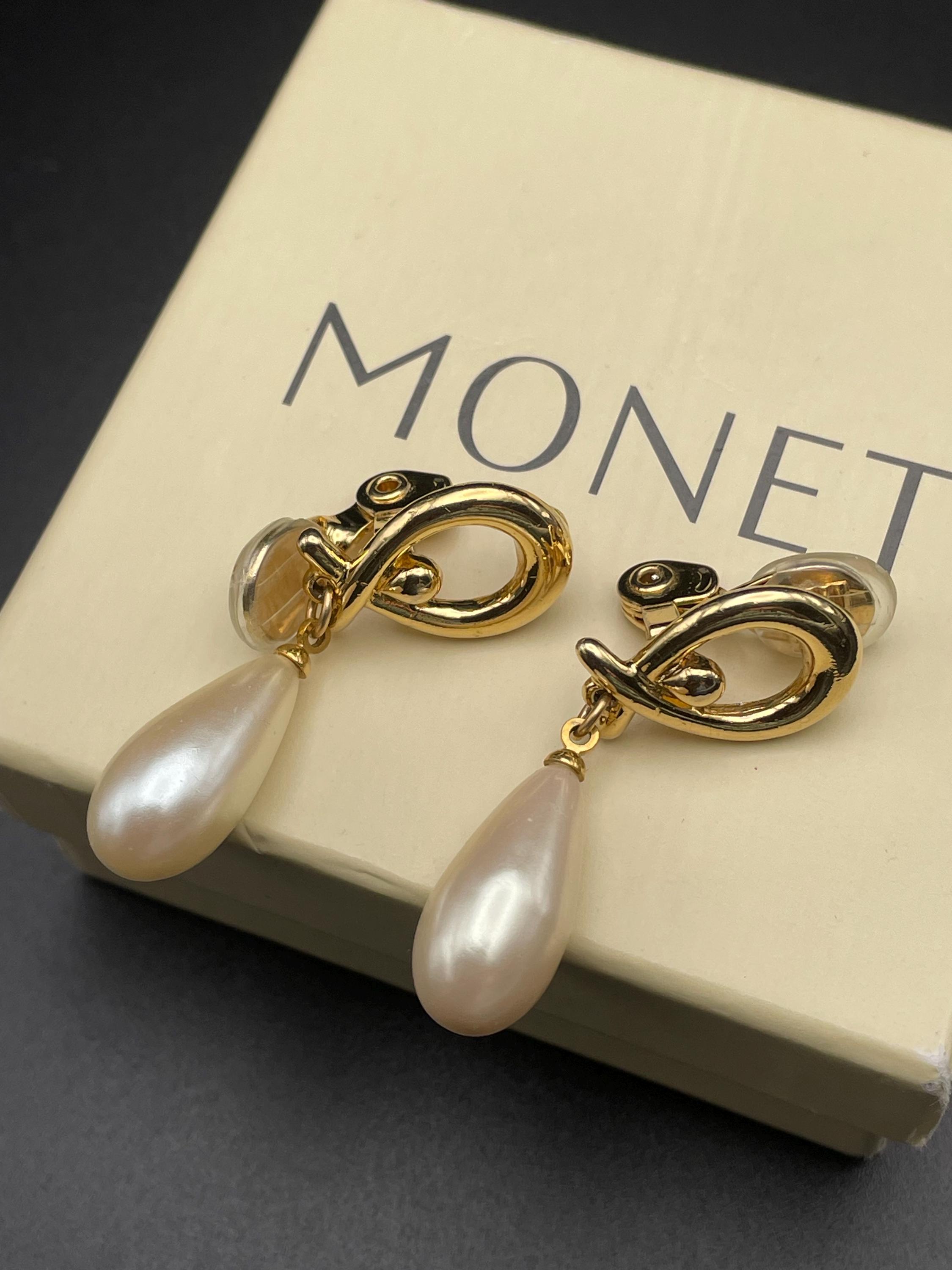 Monet Gold and Pearl Drop Earrings 
Bundle Icing hair accessories 1.  main image 2