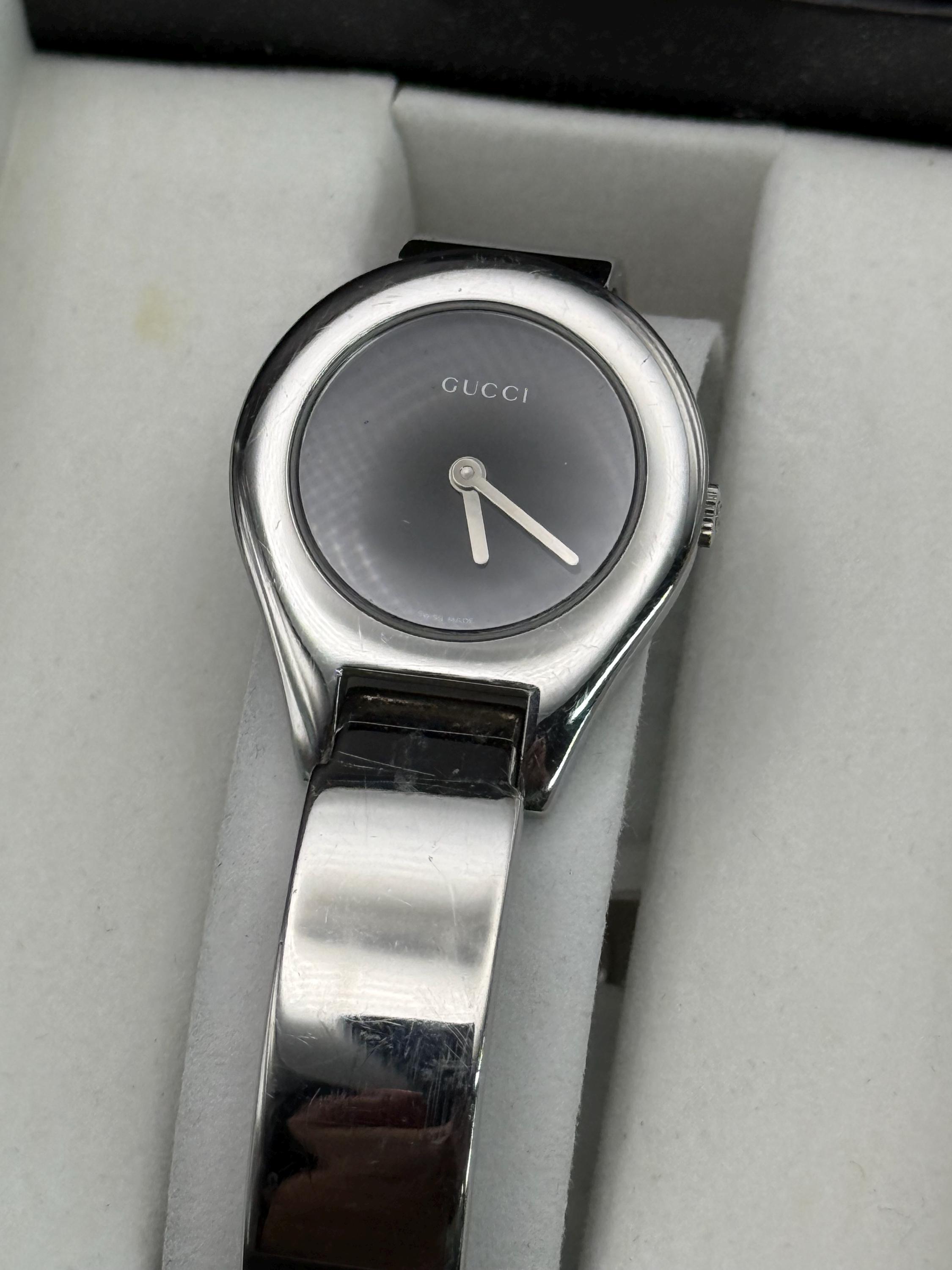 Vintage Gucci Bangle Watch, Silver Tone Swiss Made, 6700L - Etsy display picture 2